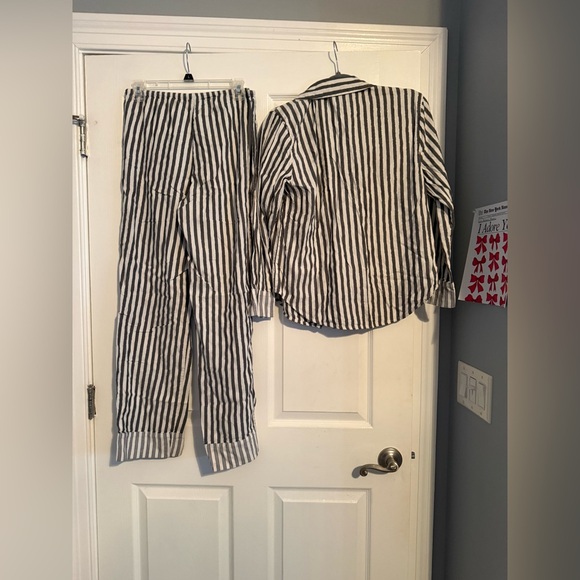 Victoria's Secret Black and White Striped Kids Pajama Set - Picture 2 of 3